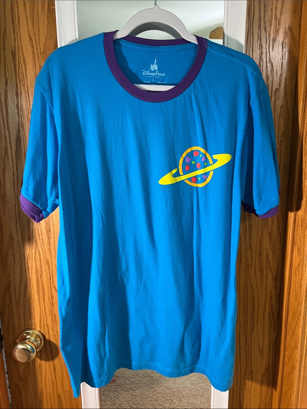 Disney Toy Story Pizza Planet Blue Tee with Purple Trim